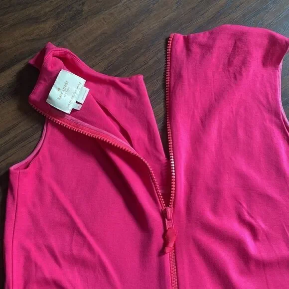 Kate Spade Bright Pink Keri Ponte Stretch Knit Sleeveless Shift Dress - Size 4 - Picture 11 of 12
